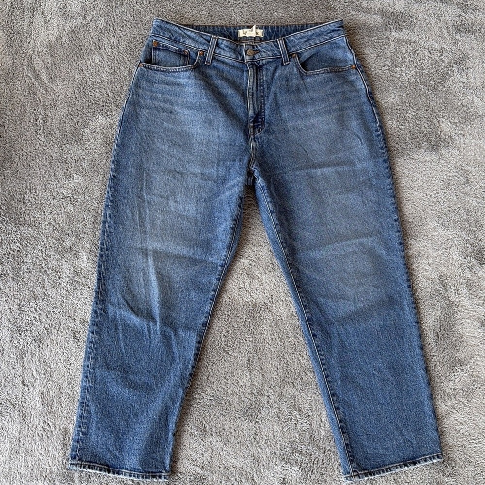 Madewell Curvy 90's Straight Crop Jeans Women's Size 32 Denim Pants EUC